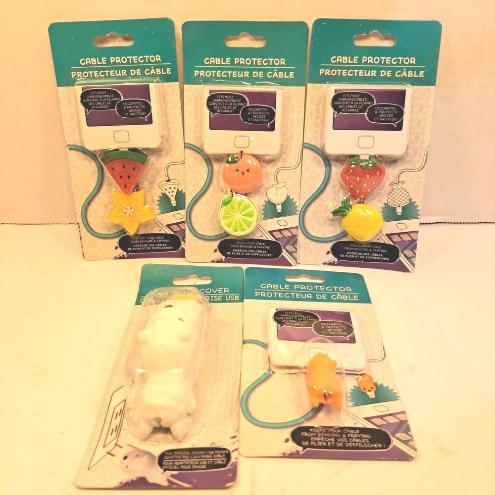 Lot of 5 Charging Cable Protectors New In Original Sealed Package